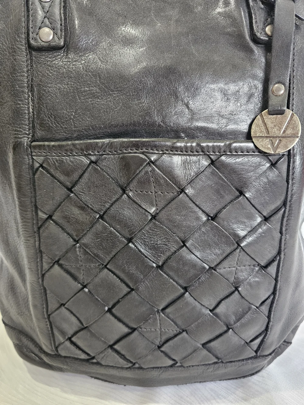 Vilenca Holland Genuine Distressed Leather Tote Shoulder Handbag